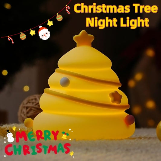 Cute Christmas Tree Silicone Night Light – USB Rechargeable Kids’ Table Lamp - ZA-ZOLA