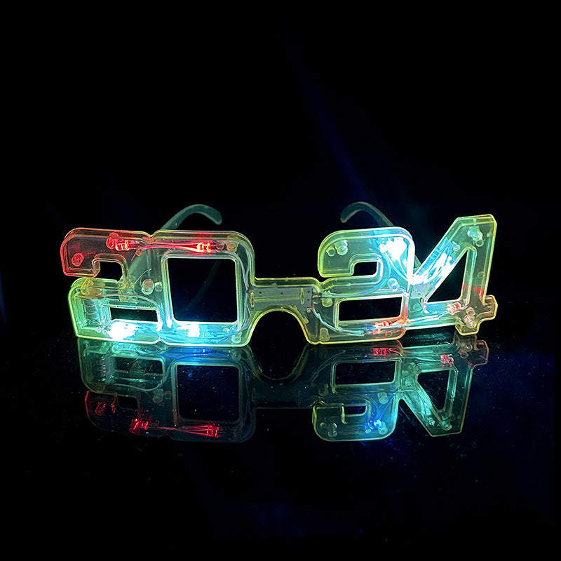 LED Glowing 2024 New Year Glasses | Glitter Party Decoration - ZA-ZOLA