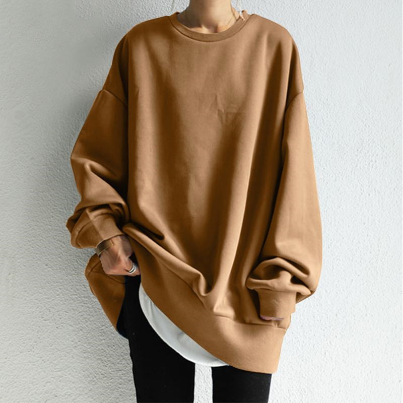 Women's Pullover Round Neck Loose Sweater – Casual Winter Knitwear