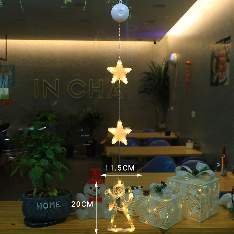 3pcs LED Star Ornaments – Xmas Tree Hanging Sucker Lamps for Festive Home Decor - ZA-ZOLA