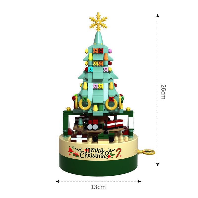 Christmas Tree Blocks Spin Music Box | Charming Holiday Decor - ZA-ZOLA