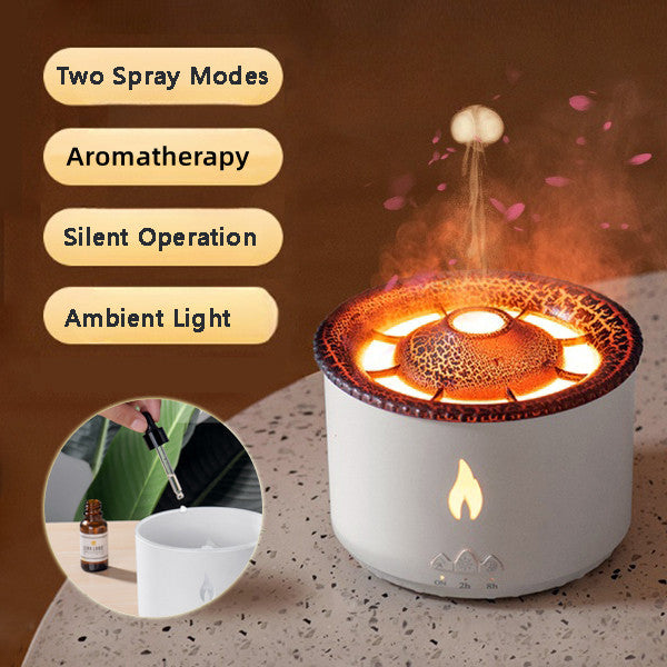 New Creative Ultrasonic Essential Oil Humidifier Volcano Aromatherapy Machine Spray Jellyfish Air Flame Humidifier Diffuser - ZA-ZOLA