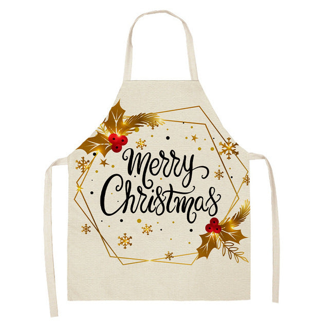 Christmas Cotton & Linen Apron | Festive Kitchen Essential - ZA-ZOLA