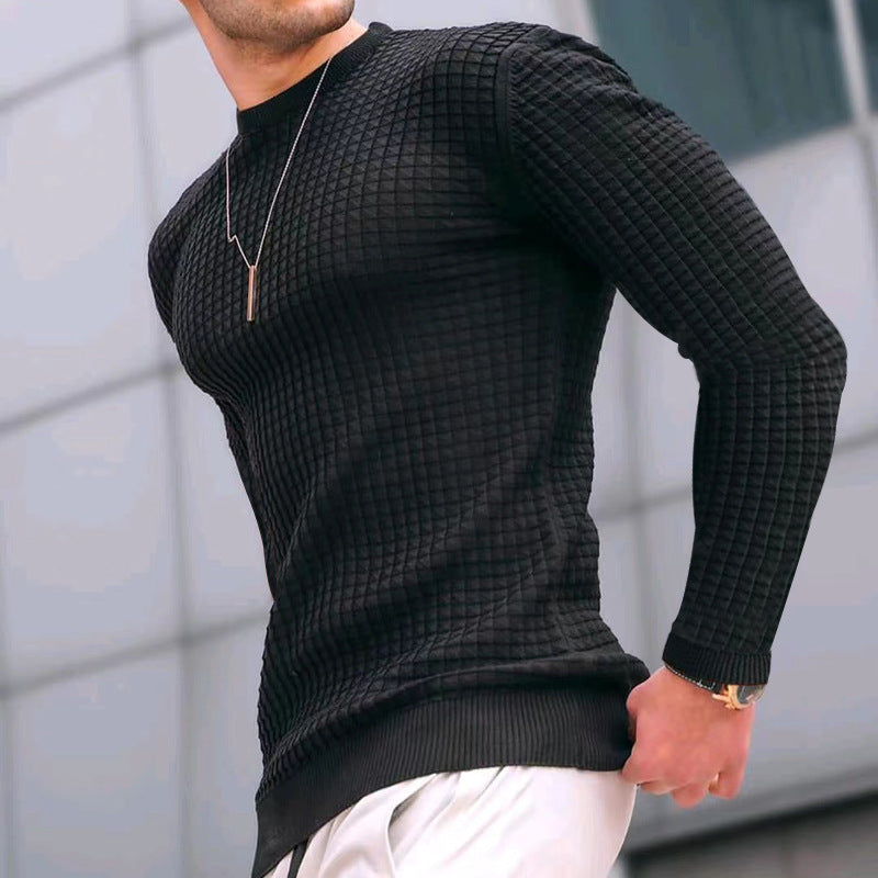 Trendy Crew-Neck Pullover – Loose Knitted Cotton Top, Comfortable & Stylish Long Sleeve - ZA-ZOLA