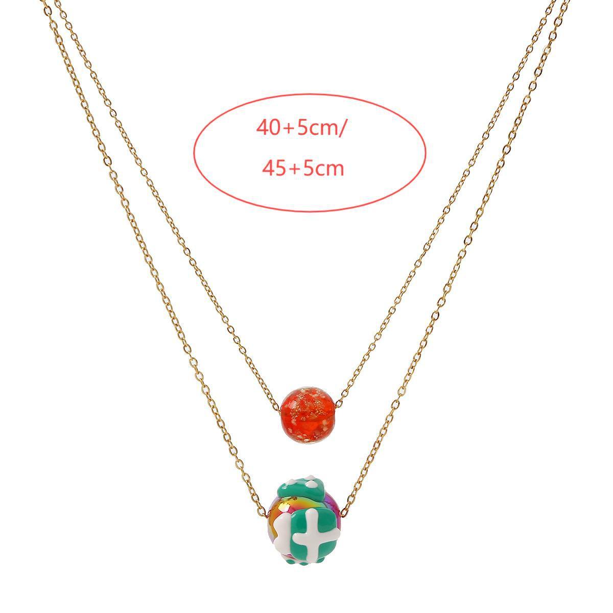 Christmas Luminous Double-Layer Necklace – Fashion Niche Santa Claus & Christmas Tree Bead Design for Women - ZA-ZOLA