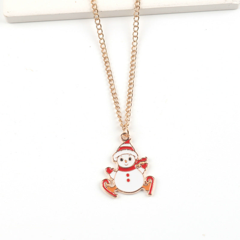 Cute Cartoon Santa Claus & Snowman Pendant Necklace - Perfect for Christmas and New Year Gifts! - ZA-ZOLA