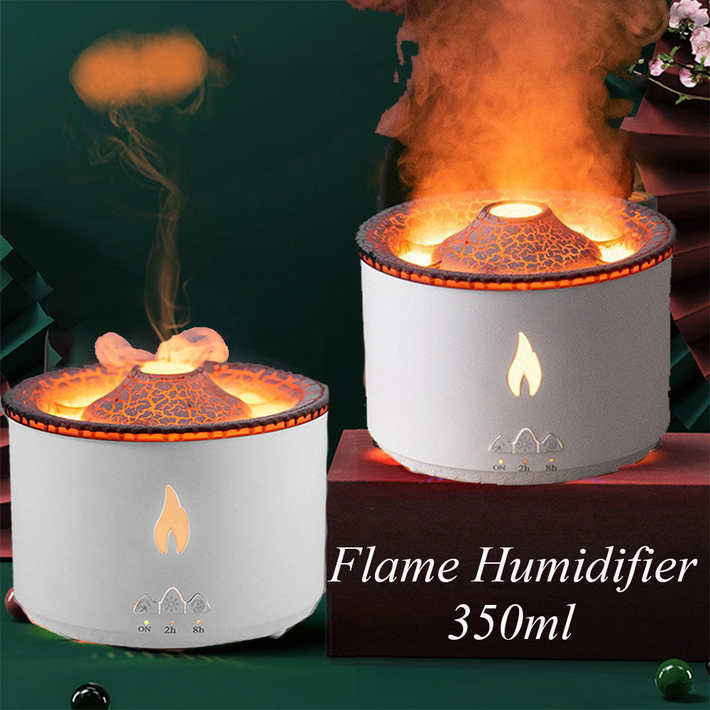 New Creative Ultrasonic Essential Oil Humidifier Volcano Aromatherapy Machine Spray Jellyfish Air Flame Humidifier Diffuser - ZA-ZOLA