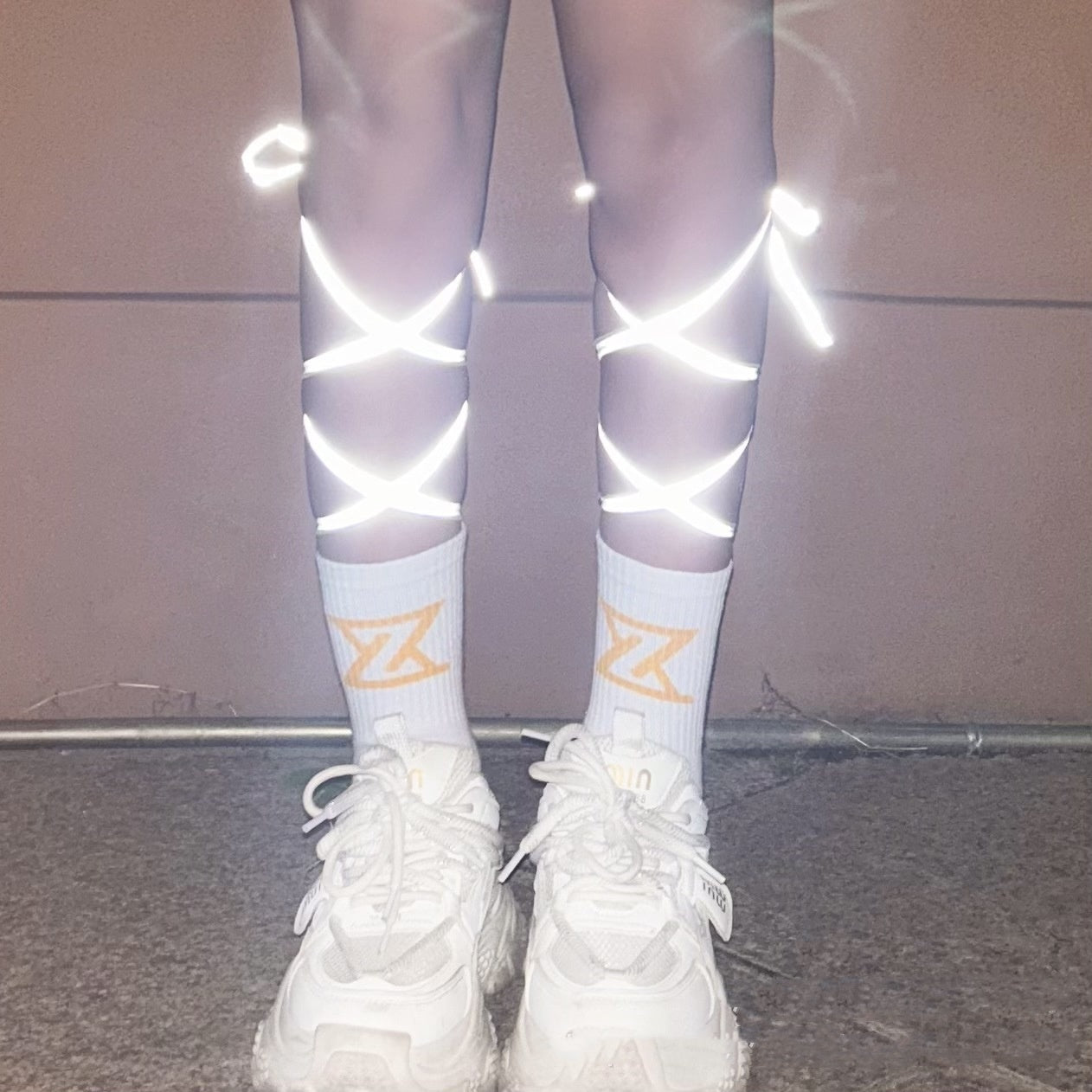 Christmas Reflective Luminous Dance Strap Socks – Stylish Women's Festive Socks - ZA-ZOLA