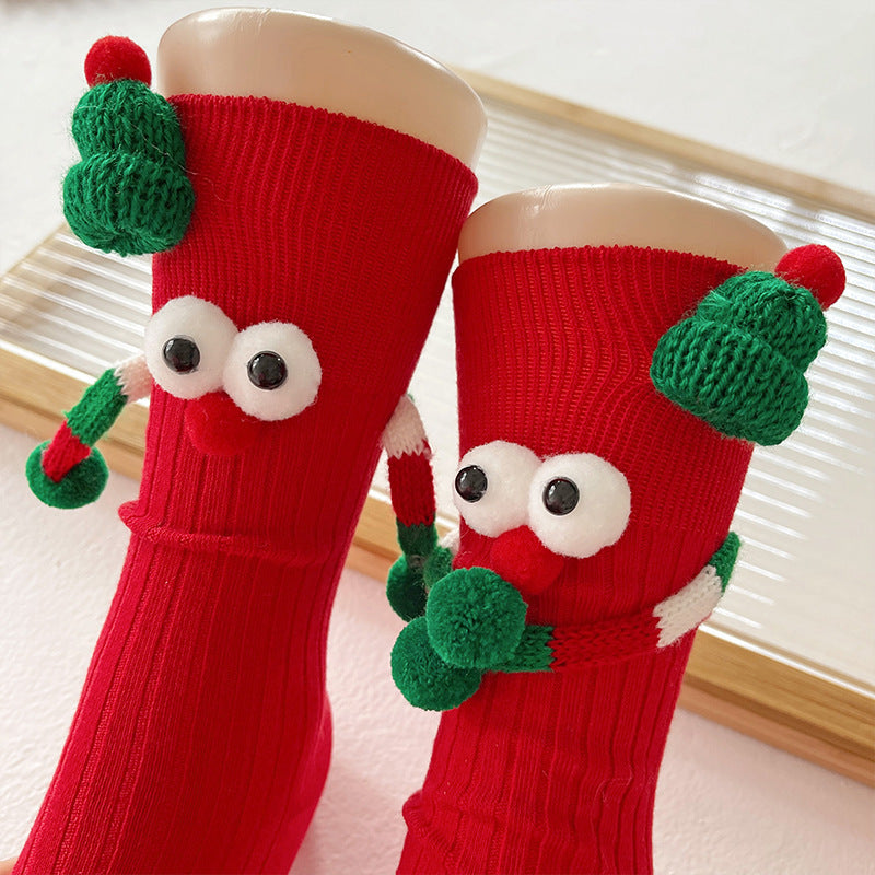 Cute Cartoon Christmas Cotton Socks – Solid Middle-Tube Socks for Adults & Children - ZA-ZOLA