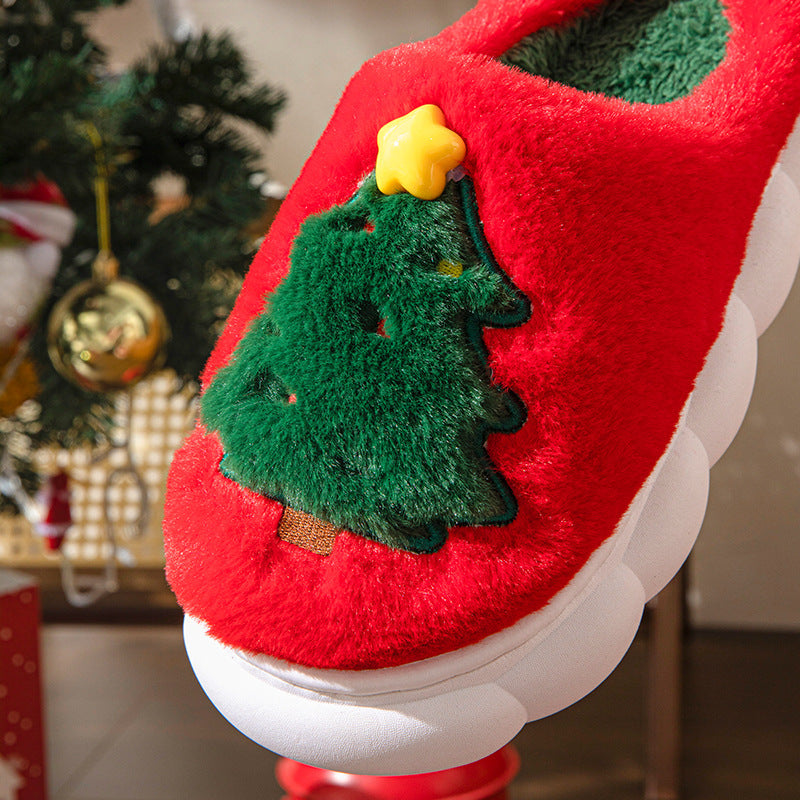 Christmas Tree Women's Home Slippers – Cozy Winter Non-Slip Indoor Shoes – Festive Plush Comfort - ZA-ZOLA