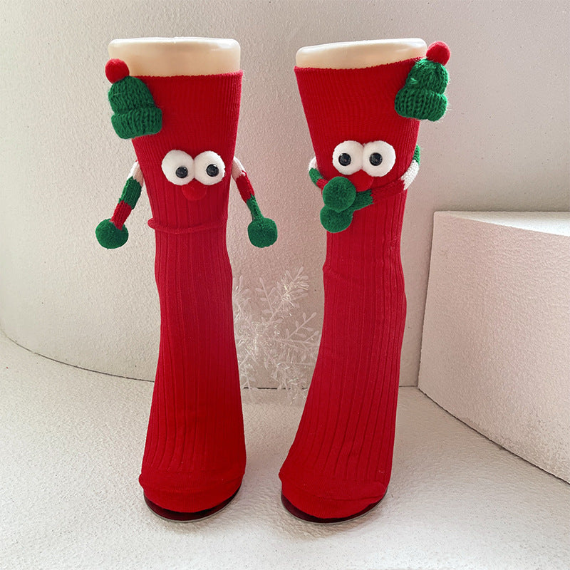 Cute Cartoon Christmas Cotton Socks – Solid Middle-Tube Socks for Adults & Children - ZA-ZOLA