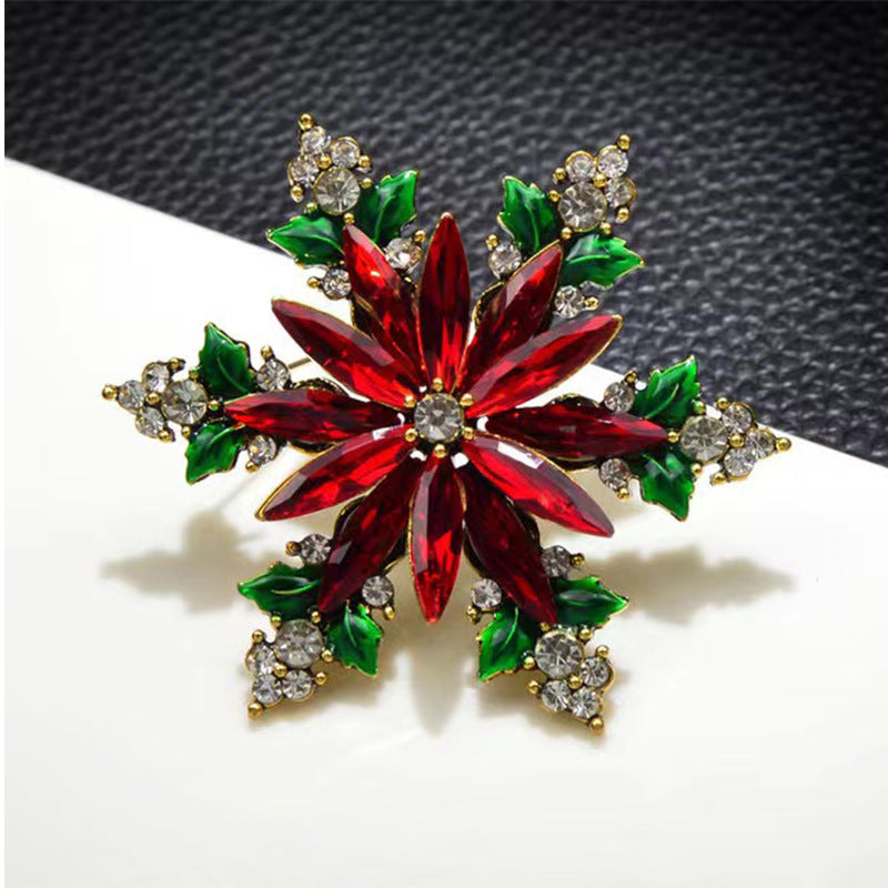 Glass Christmas Snowflake Brooch – Elegant Holiday Jewelry for Festive Outfits - ZA-ZOLA