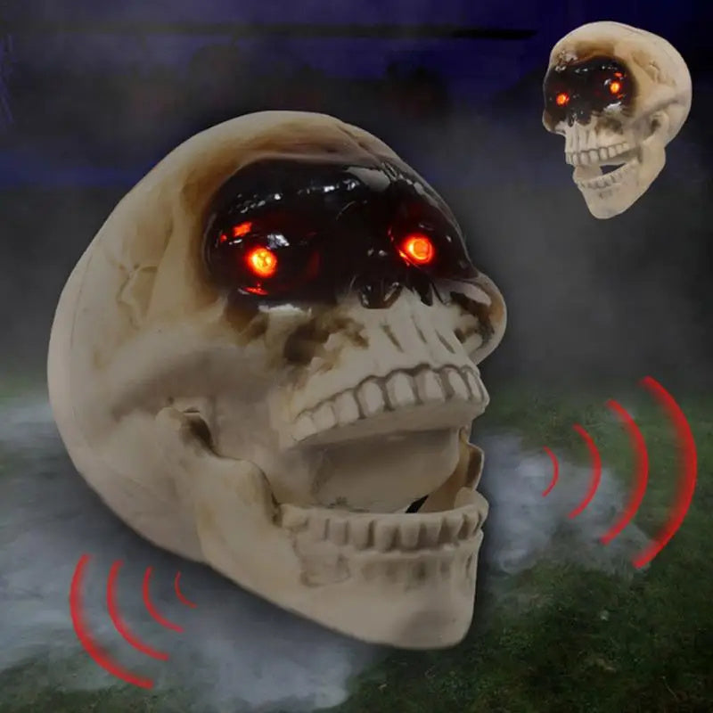 Animated Floating Skeleton Decorations Realistic Halloween Skull Heads Halloween Decorations Scary Sound Spooky Decoration - ZA-ZOLA