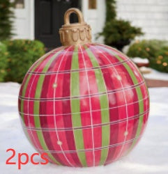 60CM Inflatable Christmas Ornament Ball – Giant Outdoor PVC Decoration for Festive Display - ZA-ZOLA