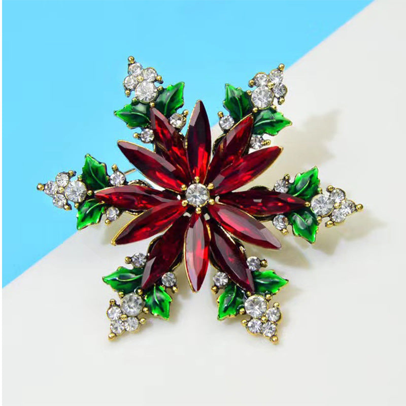 Glass Christmas Snowflake Brooch – Elegant Holiday Jewelry for Festive Outfits - ZA-ZOLA