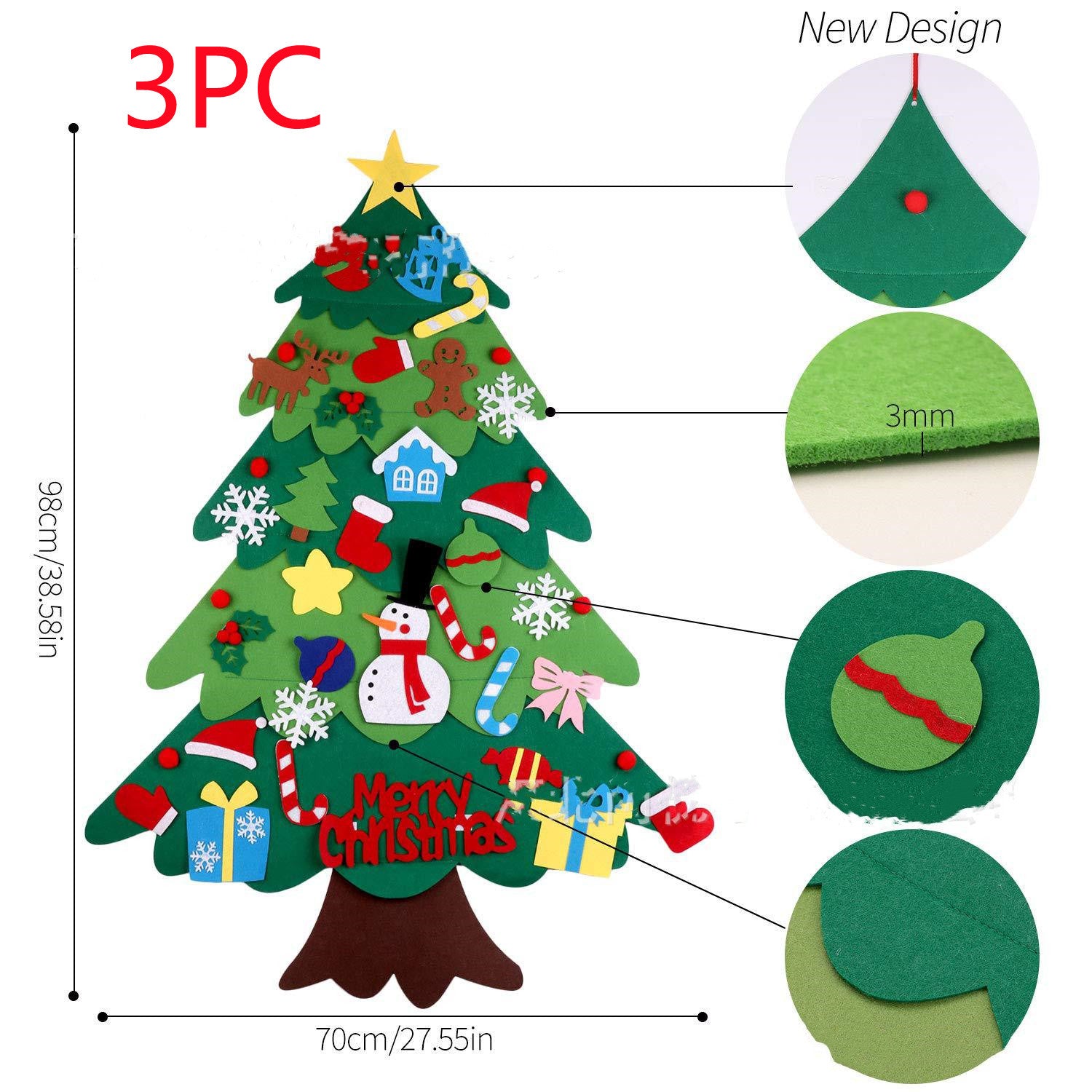 Children's DIY Felt Christmas Tree with Lights – Fun & Festive Holiday Craft - ZA-ZOLA