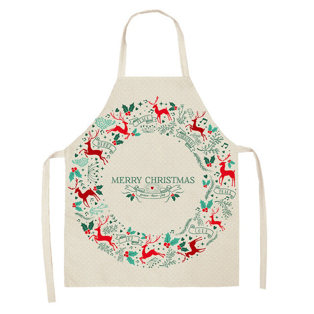 Christmas Cotton & Linen Apron | Festive Kitchen Essential - ZA-ZOLA