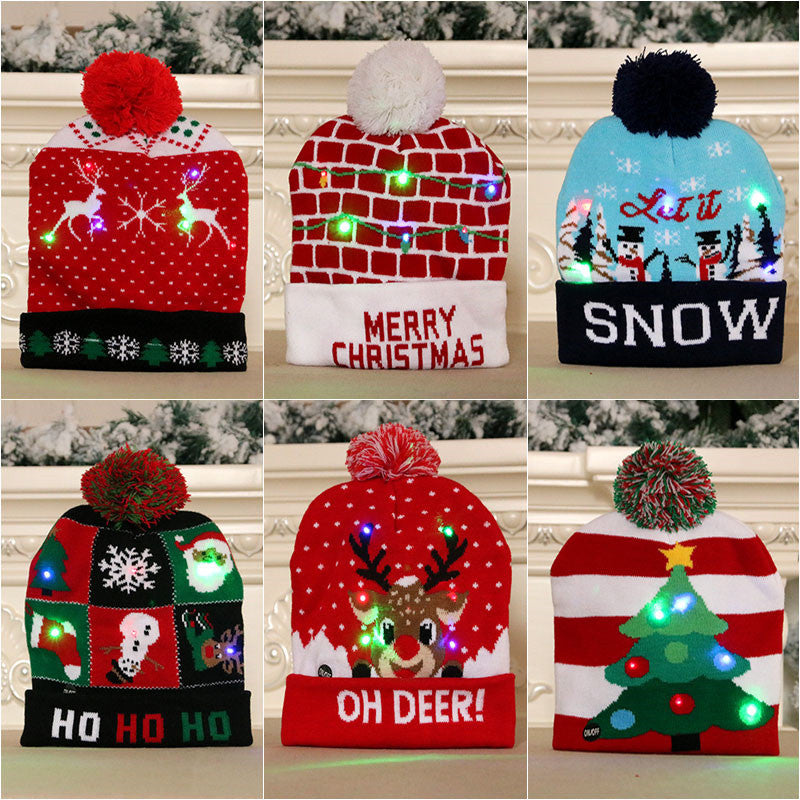 LED Christmas Hat Sweater - Light-Up Knitted Beanie for Kids | Festive Xmas & New Year Gift - Perfect UK & USA Holiday Decoration - ZA-ZOLA