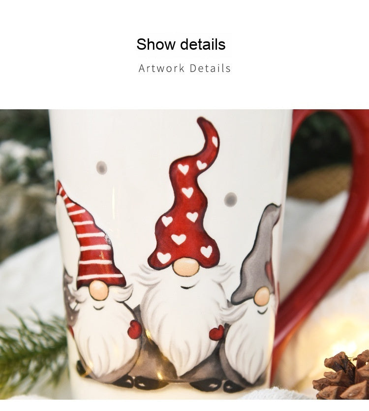 Large Capacity Ceramic Relief Cup | Festive Holiday Drink ware - ZA-ZOLA