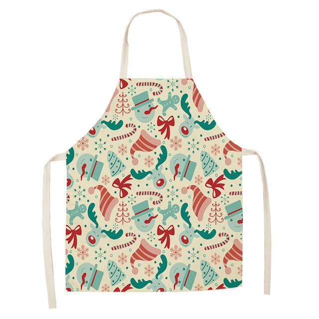 Christmas Cotton & Linen Apron | Festive Kitchen Essential - ZA-ZOLA