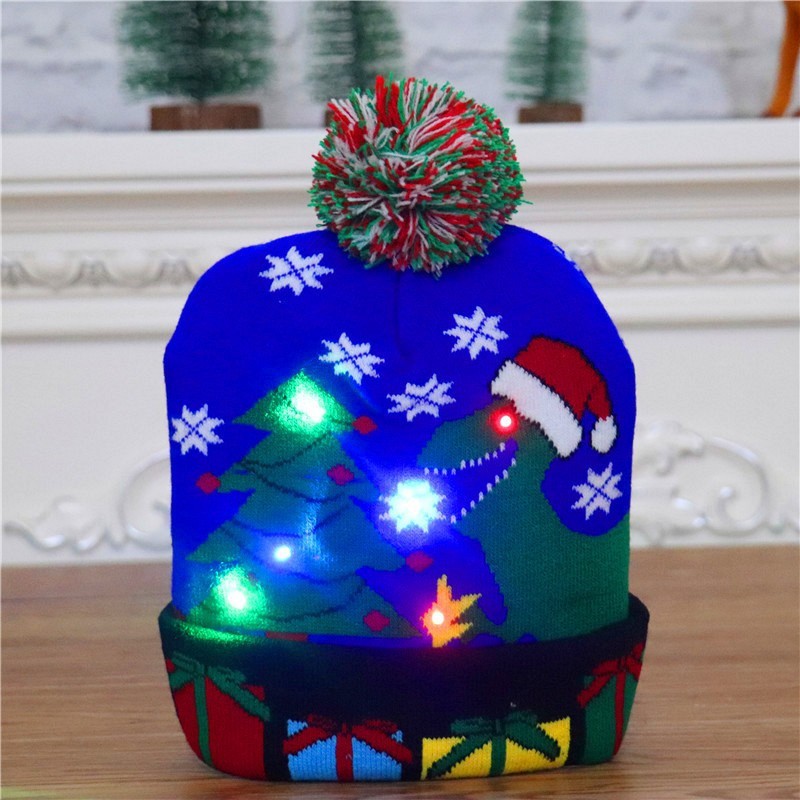 LED Christmas Hat Sweater - Light-Up Knitted Beanie for Kids | Festive Xmas & New Year Gift - Perfect UK & USA Holiday Decoration - ZA-ZOLA