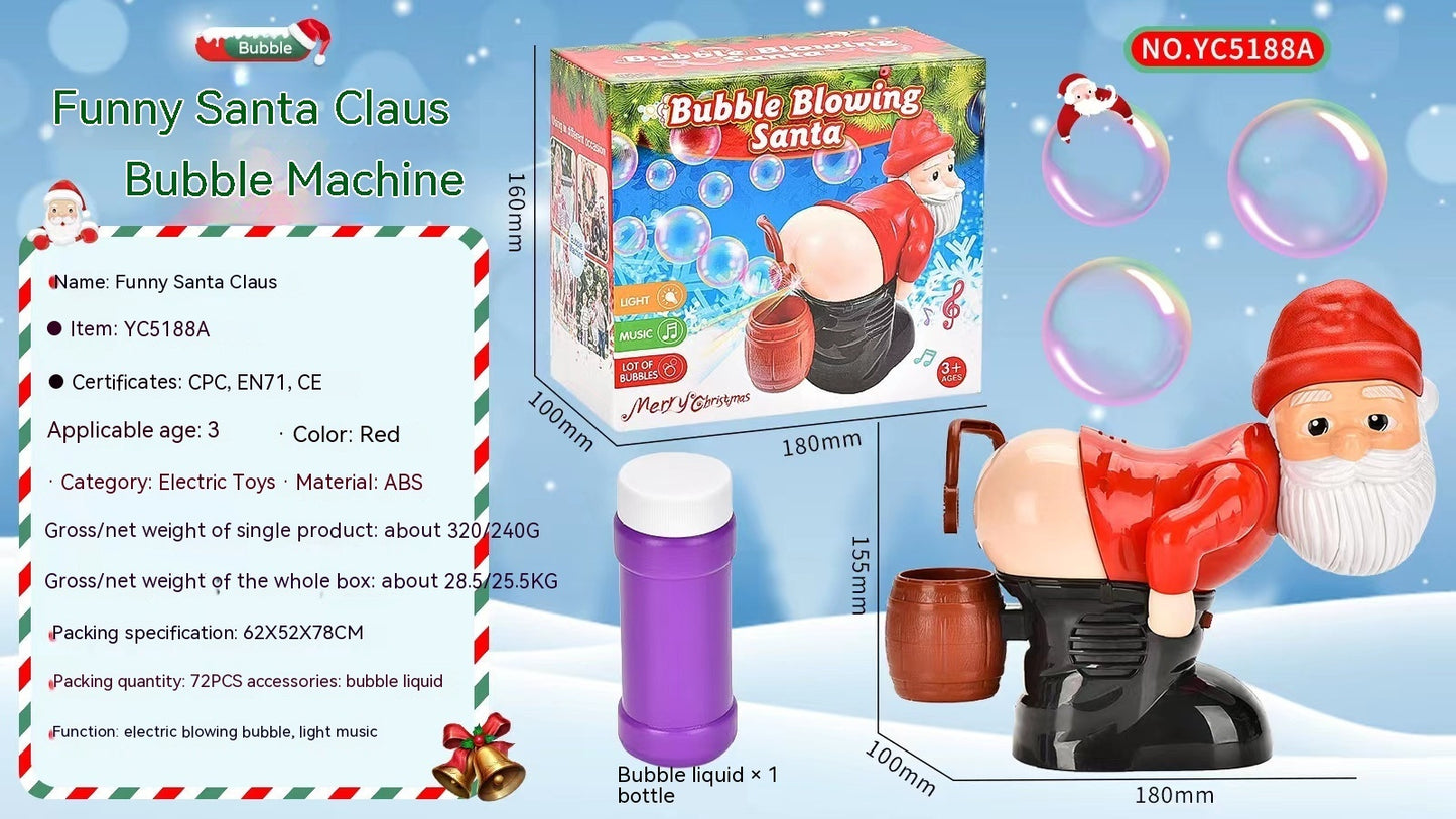 Electric Santa Claus Bubble Machine – Musical Light-Up Christmas Toy & Funny Ornament - ZA-ZOLA