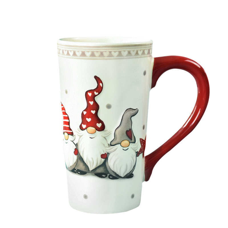 Large Capacity Ceramic Relief Cup | Festive Holiday Drink ware - ZA-ZOLA