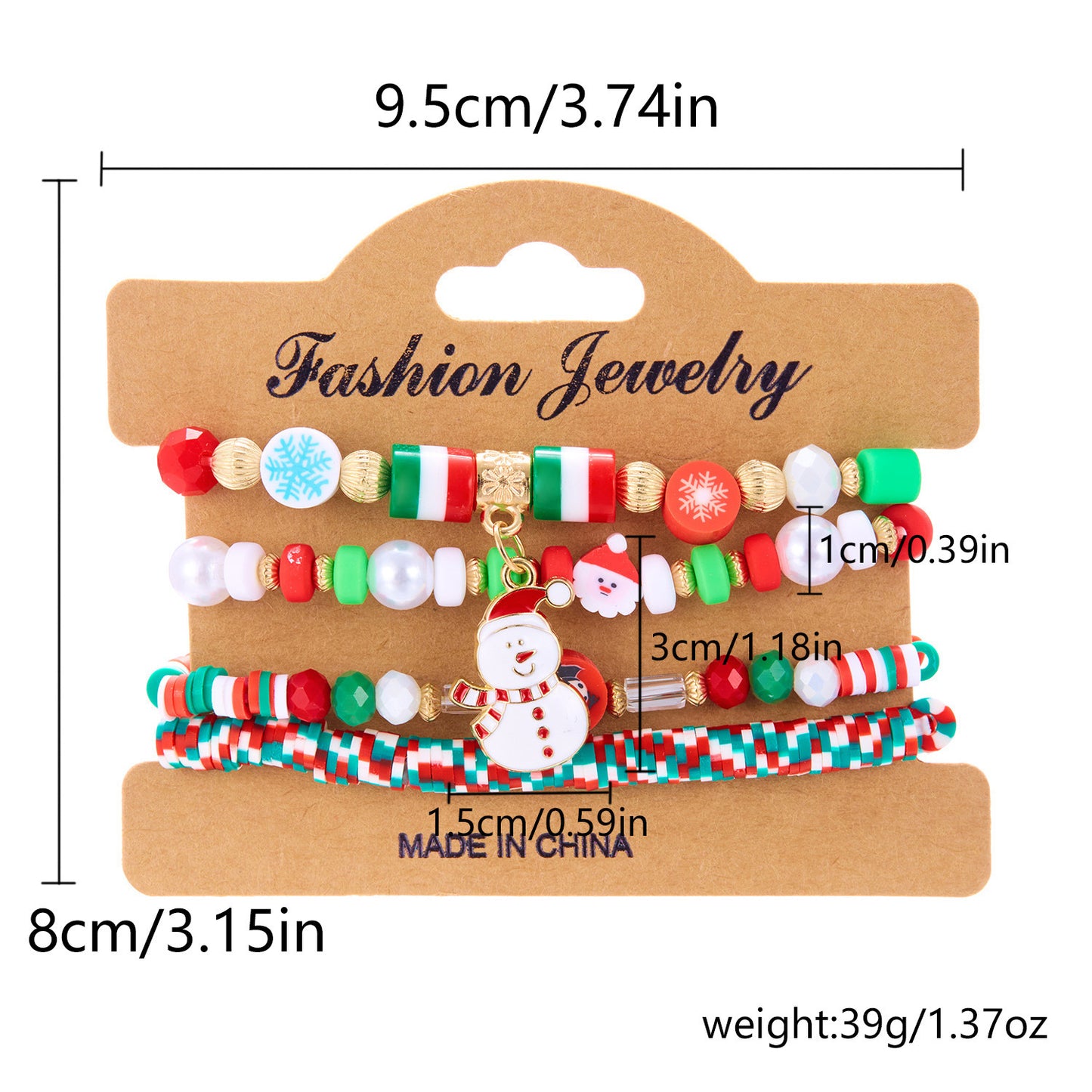 Handmade Christmas Snowman Beaded Bracelet – Festive Charm Jewelry for Holiday Cheer! - ZA-ZOLA