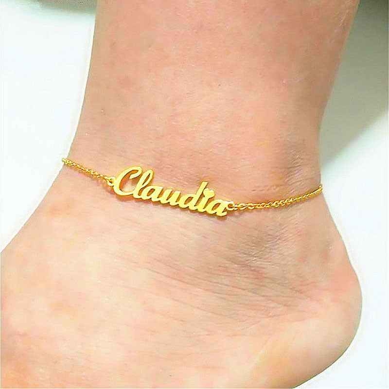 Summer Personalized Custom Name Anklets For Women Stainless Steel CablOverview:


 Unique design, stylish and beautiful.
 
 Good material, High quality.
 


 


 Specifications:


 Material: titanium steel
 
 Type: Anklet
 

color  GolAnkletZA-ZOLAZA-ZOLAWomen Stainless Steel Cable Chain Gold Colour Sandy Beach Exquisite Jewelry Present