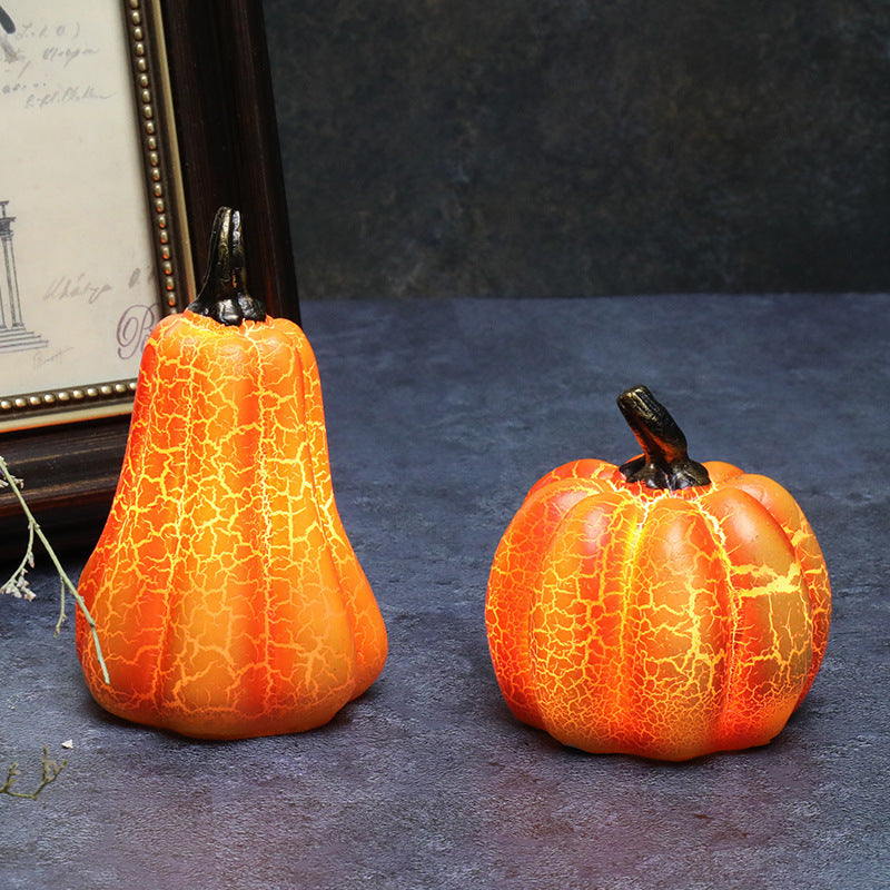 New Halloween Pumpkin Lantern Simulation Pumpkin LED Candle Lamp Resin Luminous Pumpkin - ZA-ZOLA