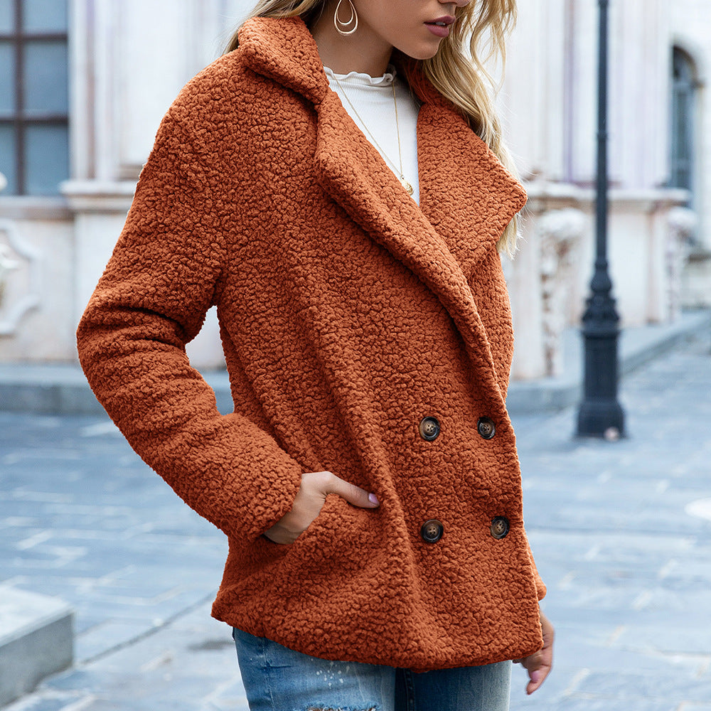 Loose Fluffy Lapel Coat | Winter Button Jacket Cardigan Outwear for Women - ZA-ZOLA