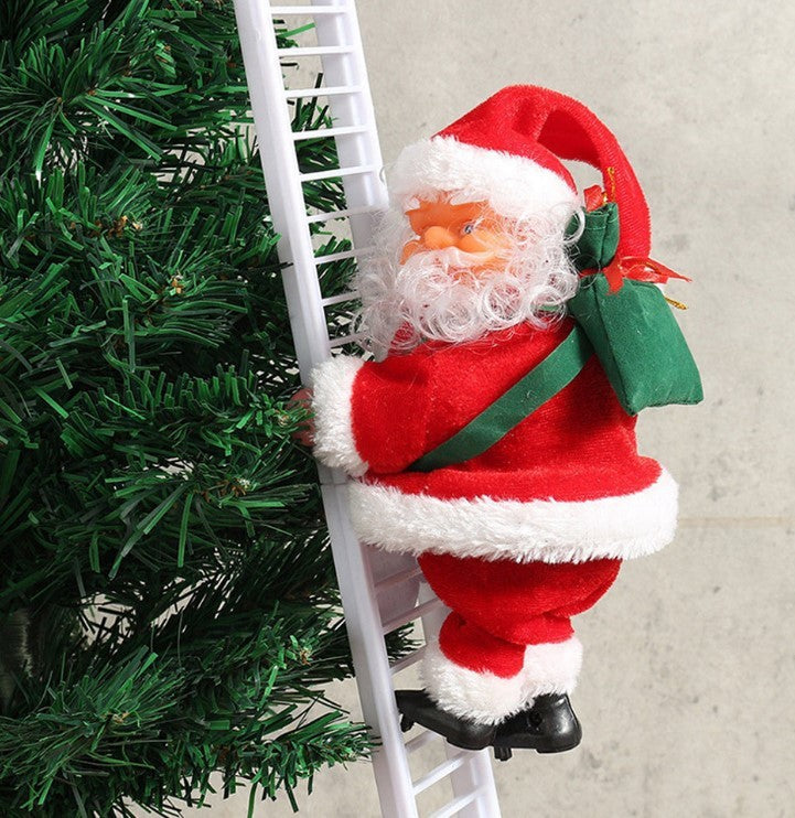 Climbing Ladder Electric Santa Claus Climbing Red Ladder Doll ToyOverview:
 
 1. Santa Claus can automatically climb up the ladder
 
 2. With music, it is a great decoration for your home
 
 3. Perfect accessories, help to create ToyZA-ZOLAZA-ZOLAClimbing Ladder Electric Santa Claus Climbing Red Ladder Doll Toy