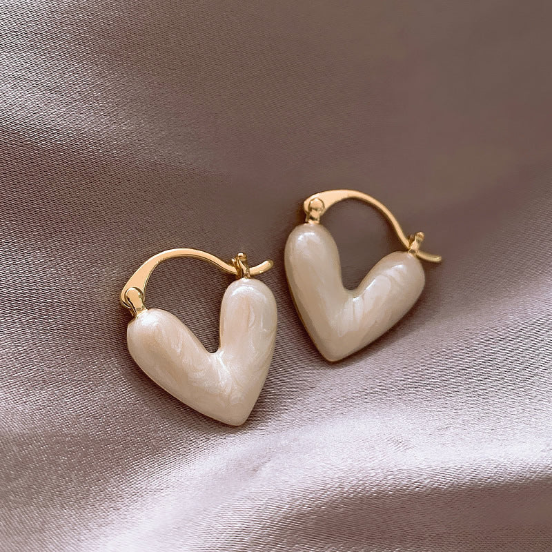 Fashion Jewelry Heart Pendant Drop Earrings For Women Summer Trinket Luxury Jewelry Vacation Accessories Enamel Earring - ZA-ZOLA