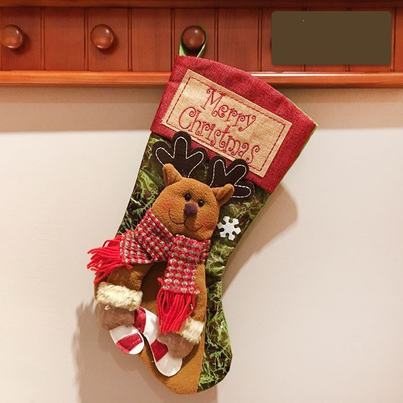 Christmas Stocking Socks – Santa, Snowman, & Elk Ornaments for Fireplace & Tree Decor - ZA-ZOLA