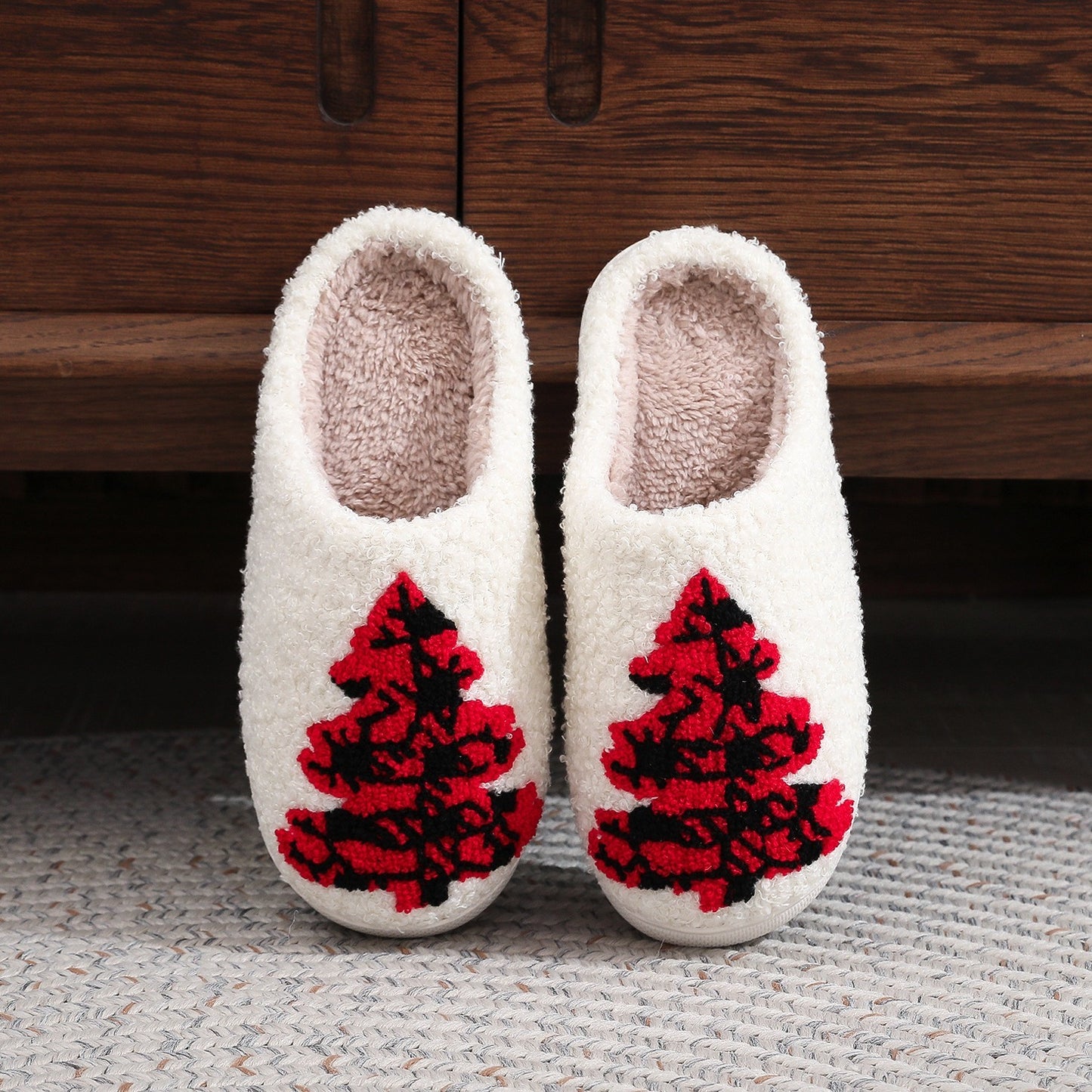 Christmas Tree Home Slippers for Women – Non-slip Fuzzy Winter Slippers for Bedroom – Cozy, Stylish House Shoes - ZA-ZOLA