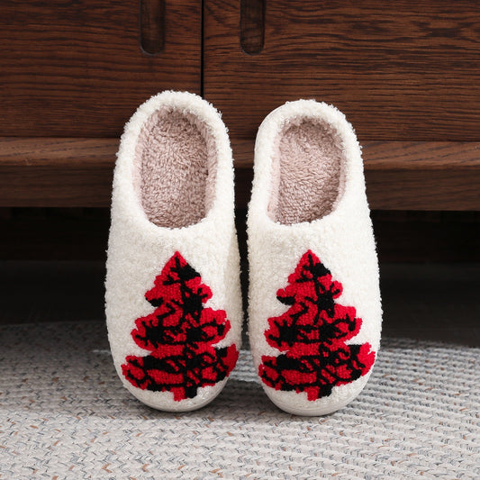 Christmas Tree Home Slippers for Women – Non-slip Fuzzy Winter Slippers for Bedroom – Cozy, Stylish House Shoes - ZA-ZOLA