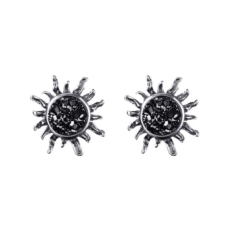 Vintage Sun Vug Stud Simple Earrings - ZA-ZOLA