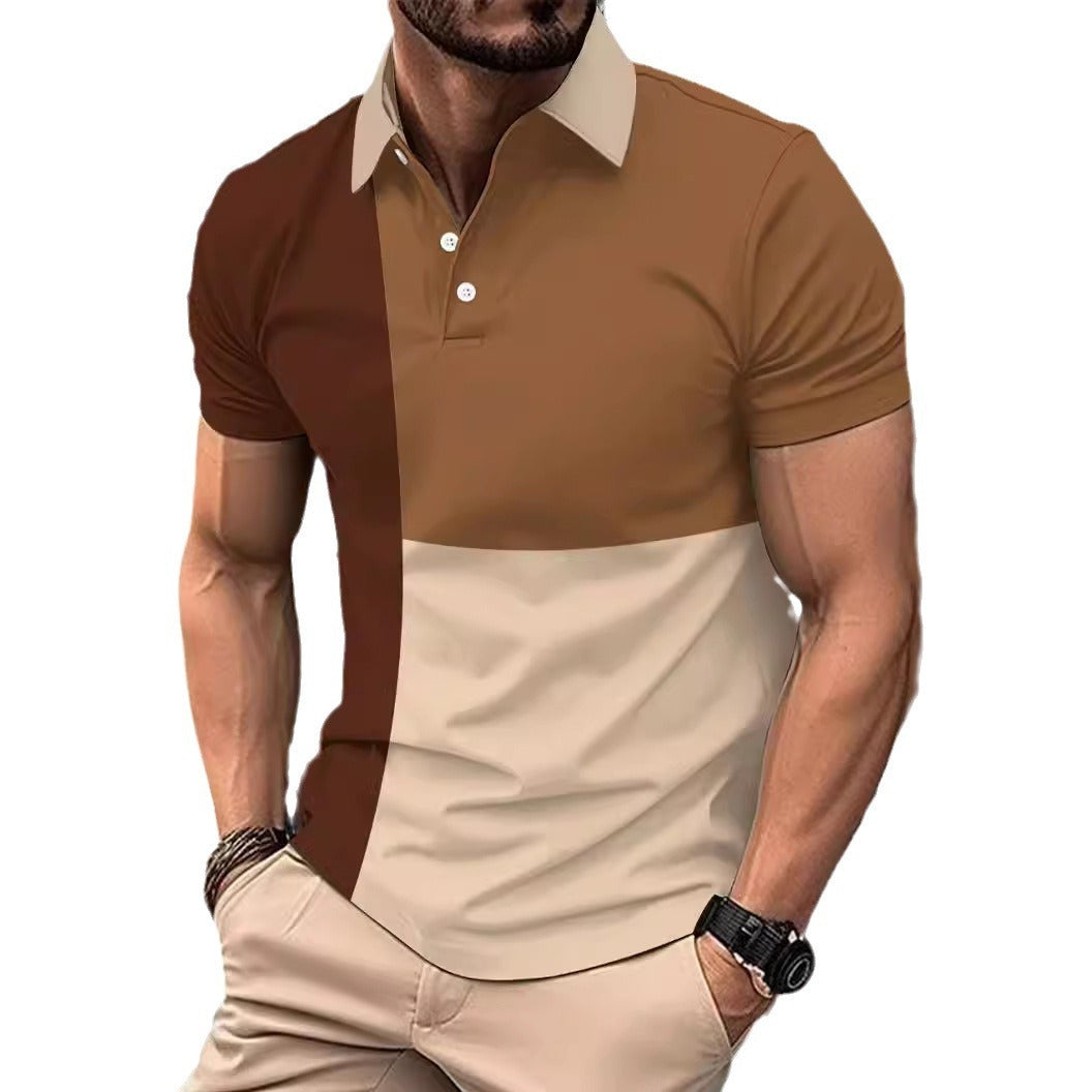 Summer Men's Fashion Color Contrast Polo ShirtProduct information:
 
 Color: red, pink, green, camel
 
 Details of clothing style: Asymmetric
 
 Size: S,M,L,XL,XXL,XXXL
 
 Style: slim fit
 
 Main fabric compositShirtZA-ZOLAZA-ZOLAFashion Color Contrast Polo Shirt