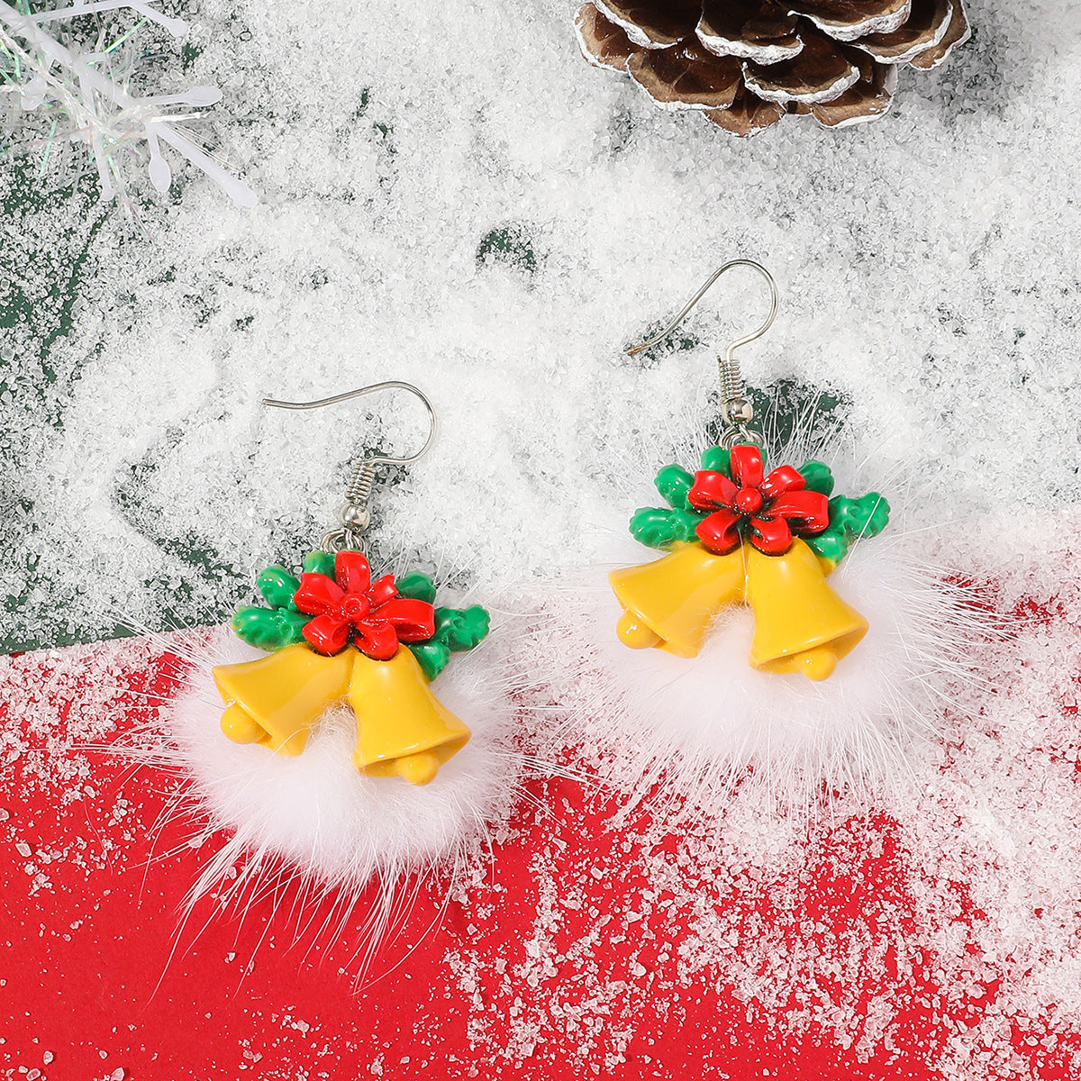 Winter Snowflake & Christmas Elk Hair Ball Earrings – Cute INS Holiday Jewelry for Women - ZA-ZOLA