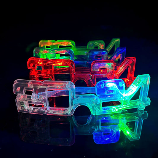 LED Glowing 2024 New Year Glasses | Glitter Party Decoration - ZA-ZOLA