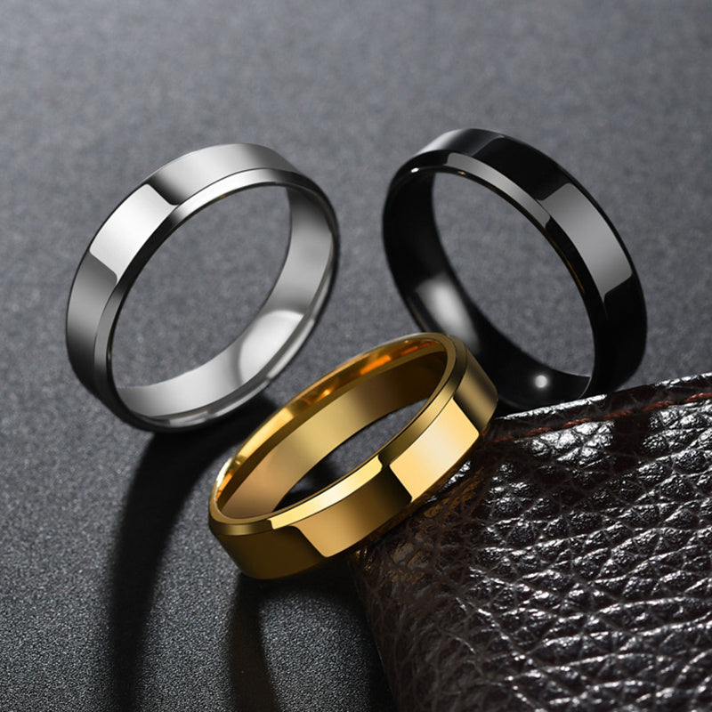 Stainless Steel Ring for Women Men Fashion Gold Color Finger Rings Wedding Band Jewelry Gift - ZA-ZOLA