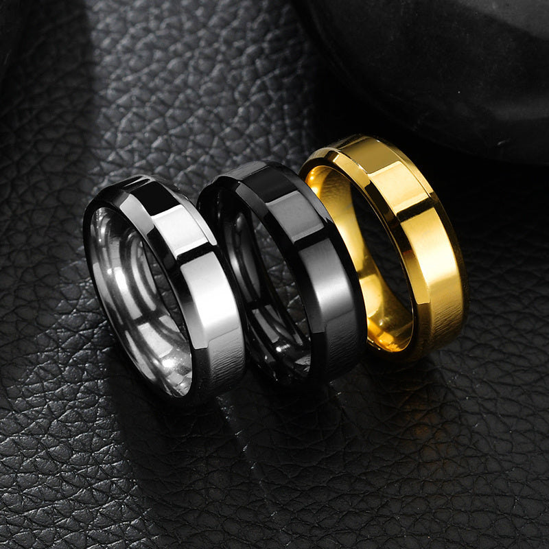 Stainless Steel Ring for Women Men Fashion Gold Color Finger Rings Wedding Band Jewelry Gift - ZA-ZOLA