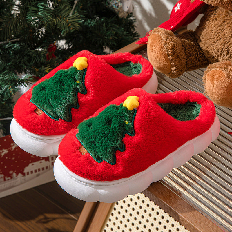 Christmas Tree Women's Home Slippers – Cozy Winter Non-Slip Indoor Shoes – Festive Plush Comfort - ZA-ZOLA