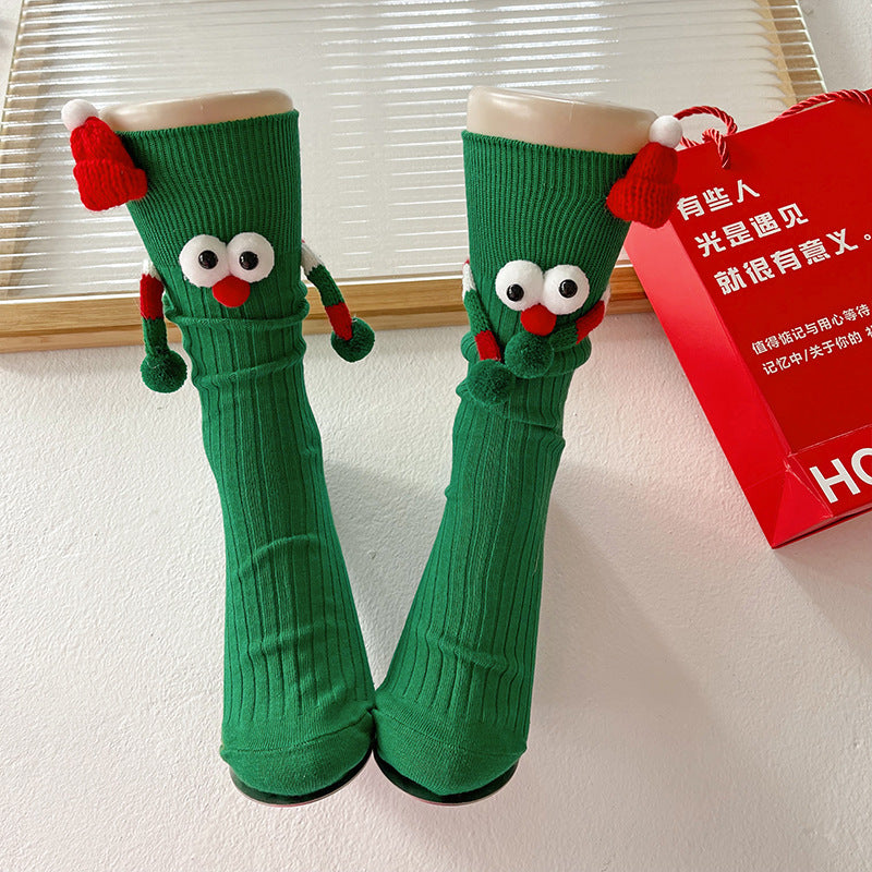 Cute Cartoon Christmas Cotton Socks – Solid Middle-Tube Socks for Adults & Children - ZA-ZOLA