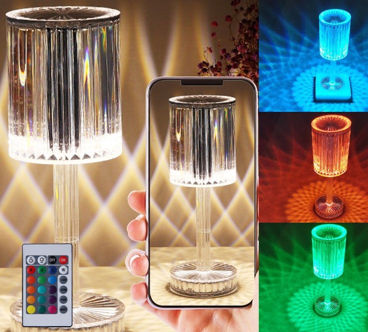 New Crystal Table Lamp Hotel Decoration Diamond Romantic Warm Led For Home Decor Romantic Gift Night Light - ZA-ZOLA