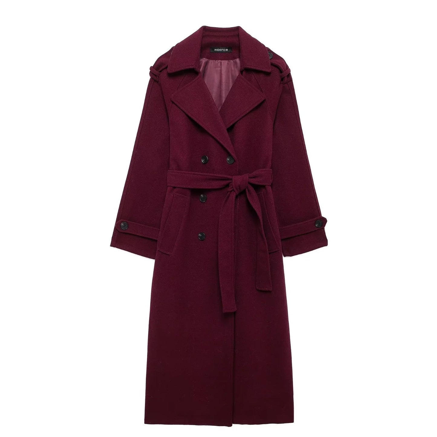 Retro Loose Casual Double-Breasted Trench Coat with Belt – Timeless Style for Women