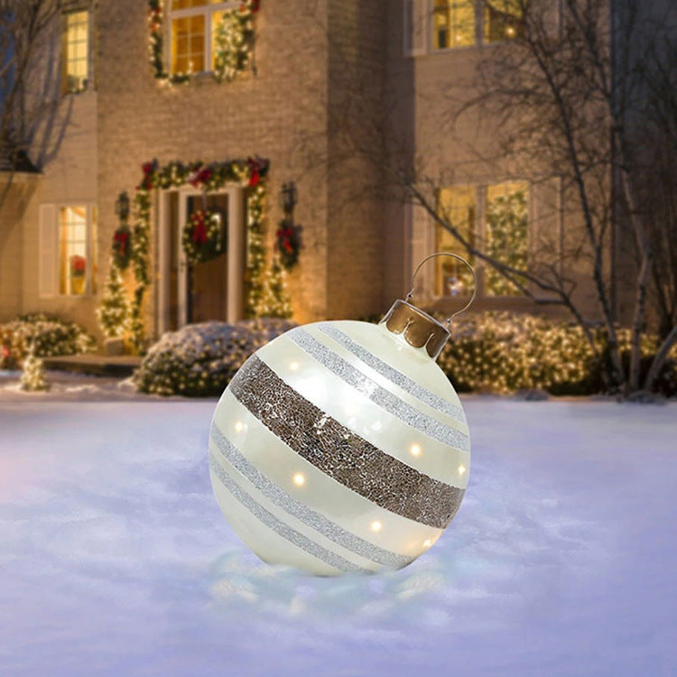 60CM Inflatable Christmas Ornament Ball – Giant Outdoor PVC Decoration for Festive Display - ZA-ZOLA