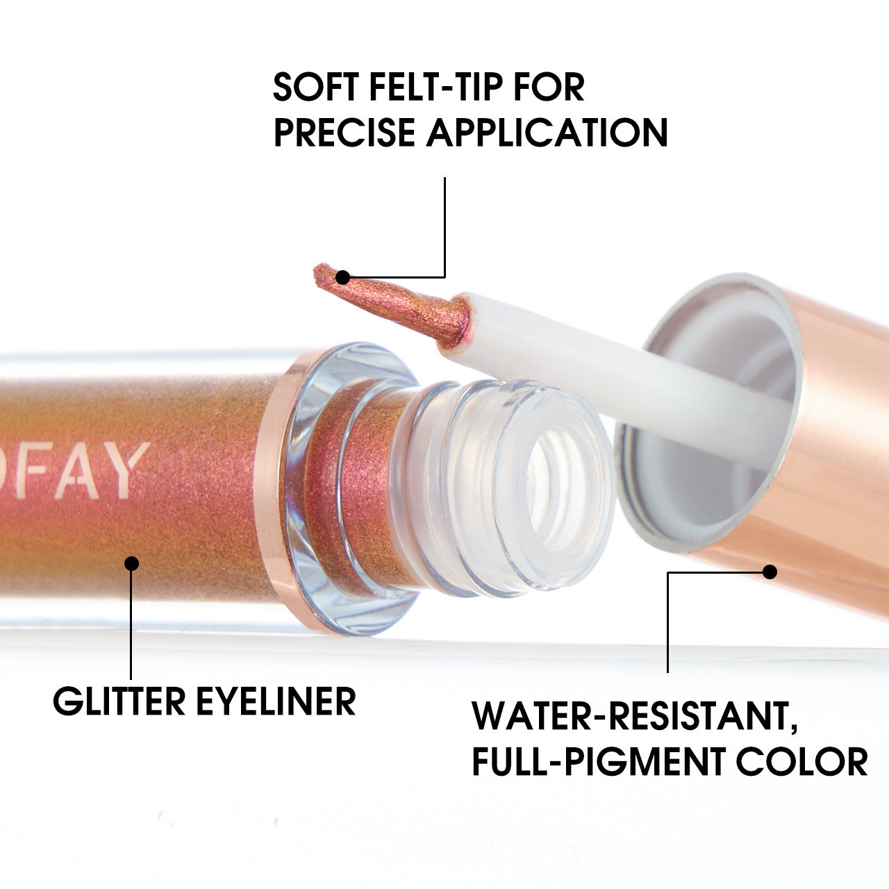 PHOFAY Liquid Glitter Eyeliner Set – Sparkling, Long-Lasting, Smudge-Proof Shine - ZA-ZOLA