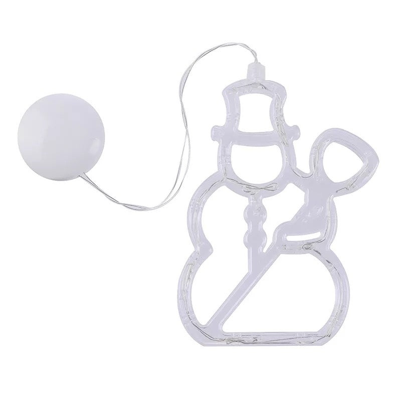 Christmas LED Suction Cup Chandelier – Santa Claus, Elk & Snowman Window Lights - ZA-ZOLA