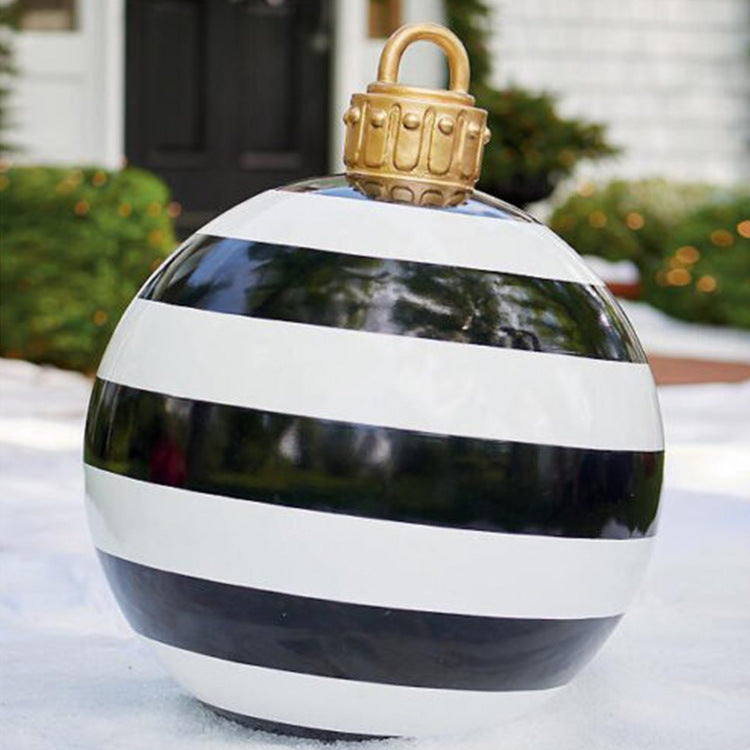 60CM Inflatable Christmas Ornament Ball – Giant Outdoor PVC Decoration for Festive Display - ZA-ZOLA